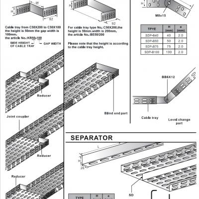 CABLE TRAY DIFFERENT PARTS