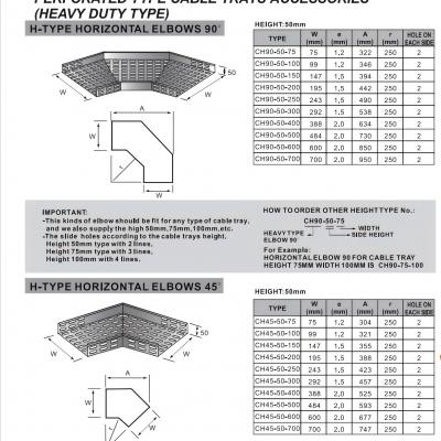 PERFORATED TYPE CABLE TRAYS ACCESSORIES HEAVY DUTY TYPE